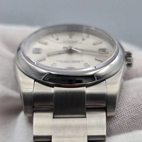 2015 PAPERS Rolex Oyster Perpetual 36mm Steel Silver Dial Watch 116000 BOX