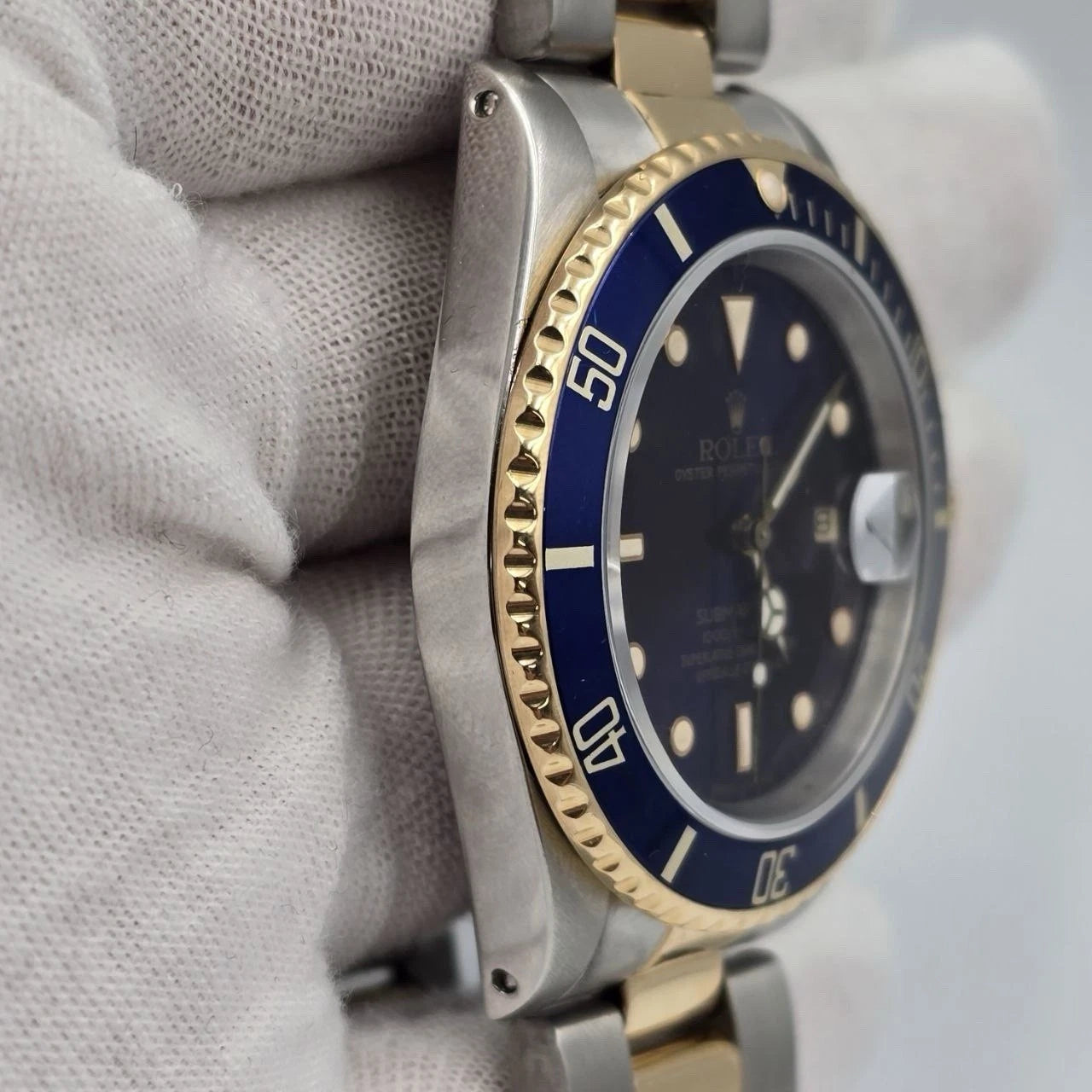 Rolex Submariner Date 16613 Blue Dial Stainless Steel Two Tone Gold 40mm Watch