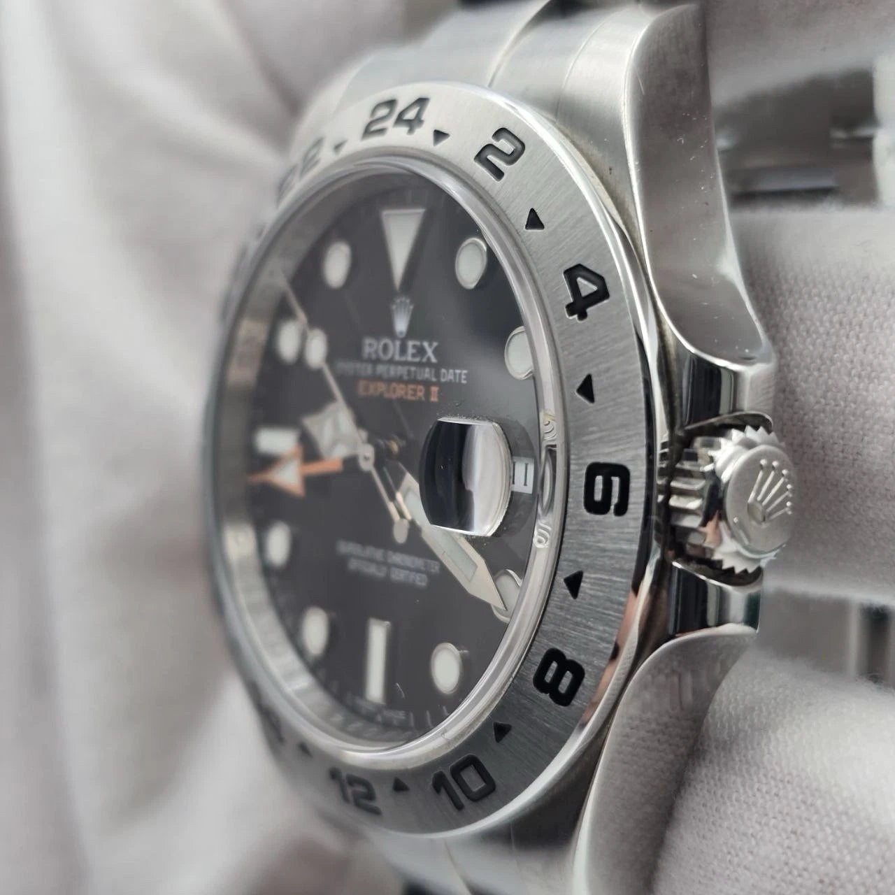 PAPERS 2015 Rolex Explorer II Black Orange Steel 42mm Watch 216570 BOX