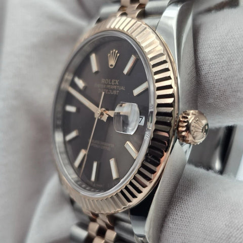 2022 PAPERS Rolex Datejust 41mm 126331 Two-Tone Rose Chocolate Dial Jubilee BOX