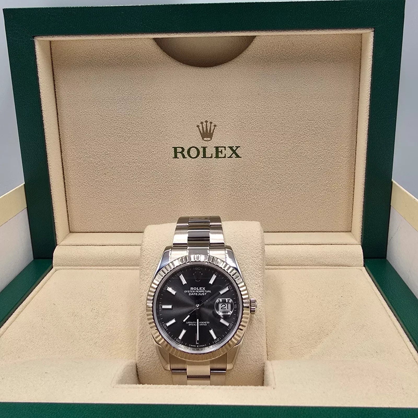 Rolex Datejust 41mm Rhodium Dial Stainless Steel Oyster 126334