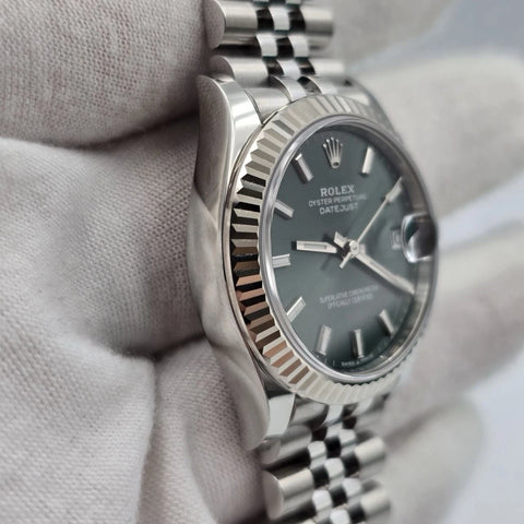 NEW 2025 Rolex Datejust 31mm Mint Green Stainless Steel Jubilee Fluted 278274