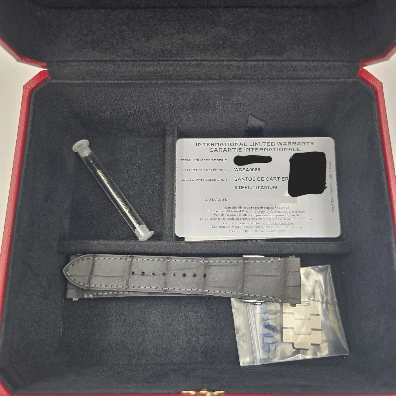 PAPERS 2025 Cartier Santos Steel White Dial 40mm Titanium Watch WSSA0089 BOX