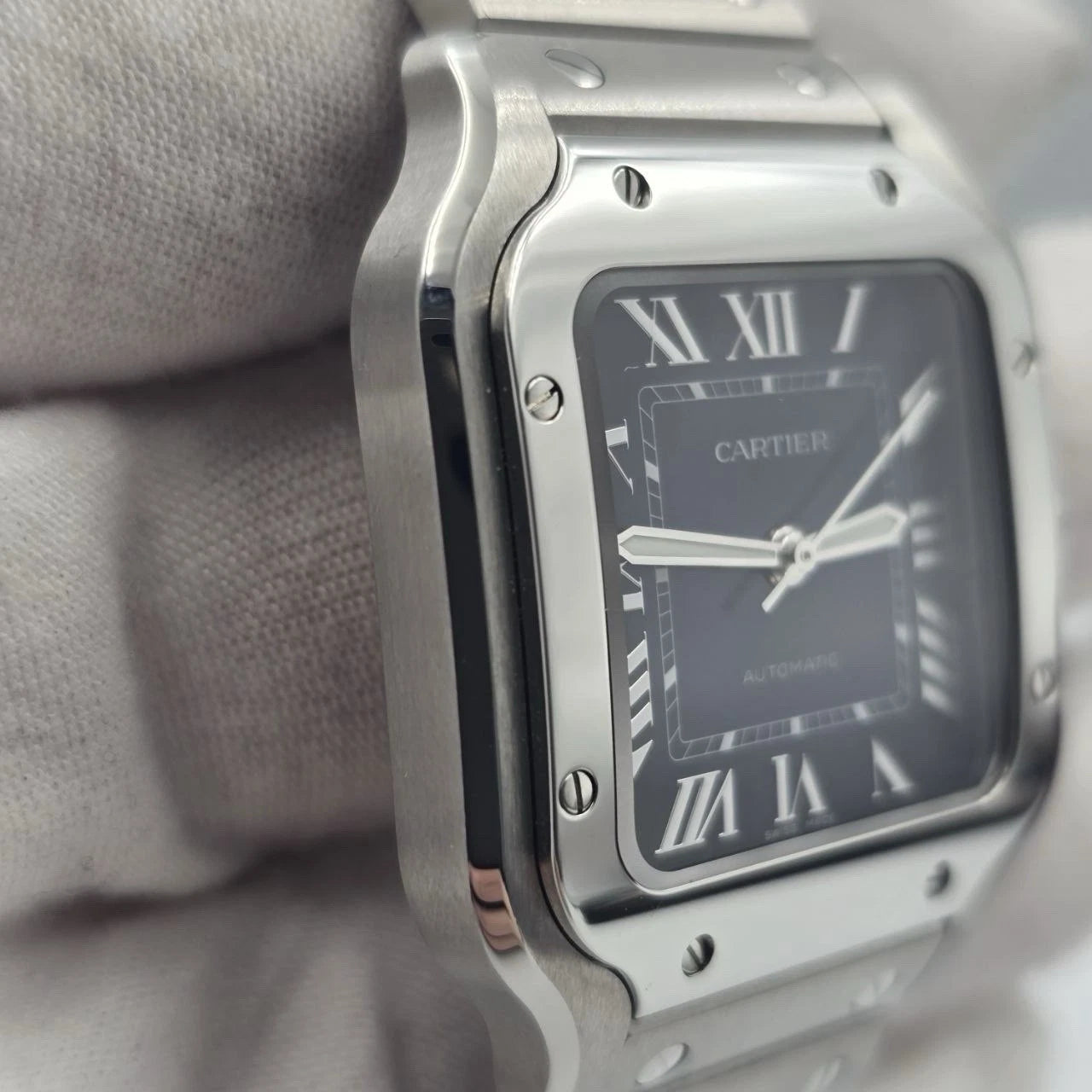 2025 PAPERS Cartier Santos Medium 35.1mm Automatic Steel Blue Dial WSSA0063 BOX