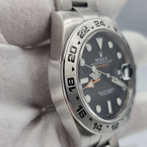 PAPERS 2015 Rolex Explorer II Black Orange Steel 42mm Watch 216570 BOX