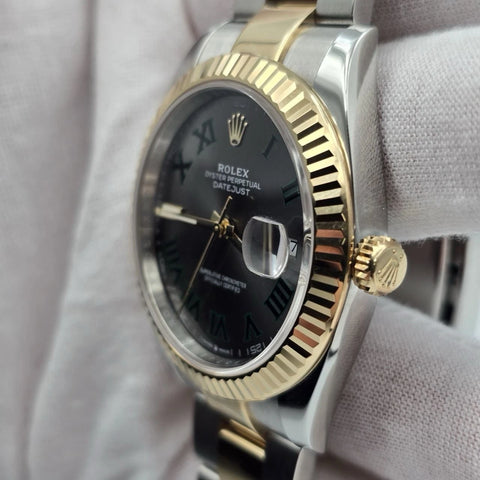 PAPERS 2025 Rolex Datejust 41mm Two Tone Wimbledon Dial Oyster 126333 BOX