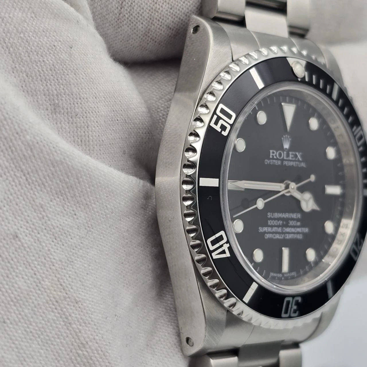 2008 Rolex Submariner No Date 14060M 4 Liner Black Dial Engraved Steel 40mm