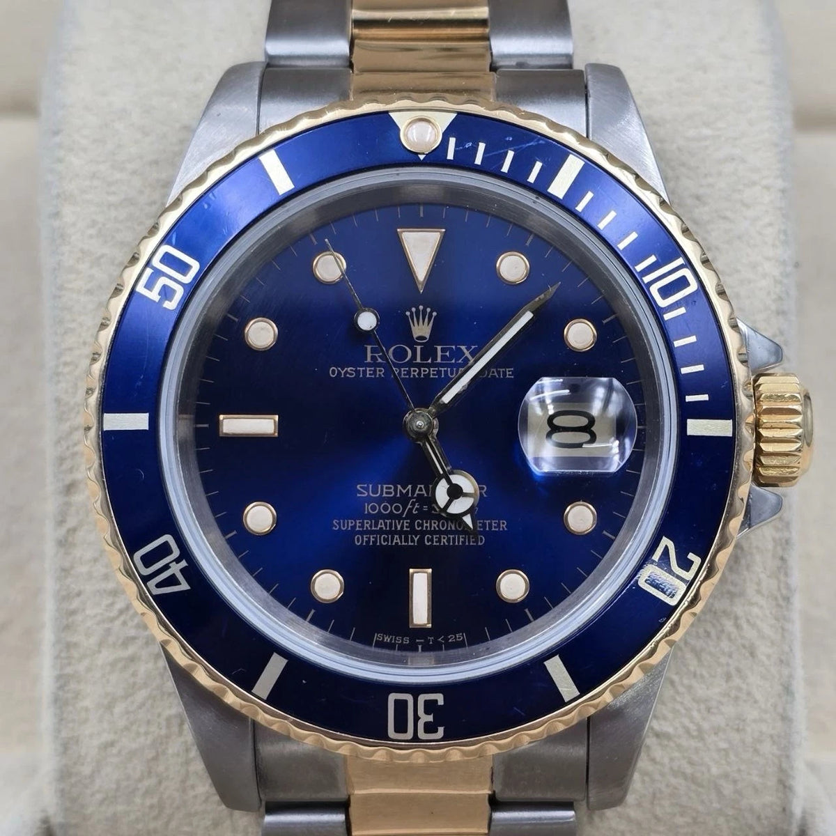 Rolex Submariner Date 16613 Blue Dial Stainless Steel Two Tone Gold 40mm Watch