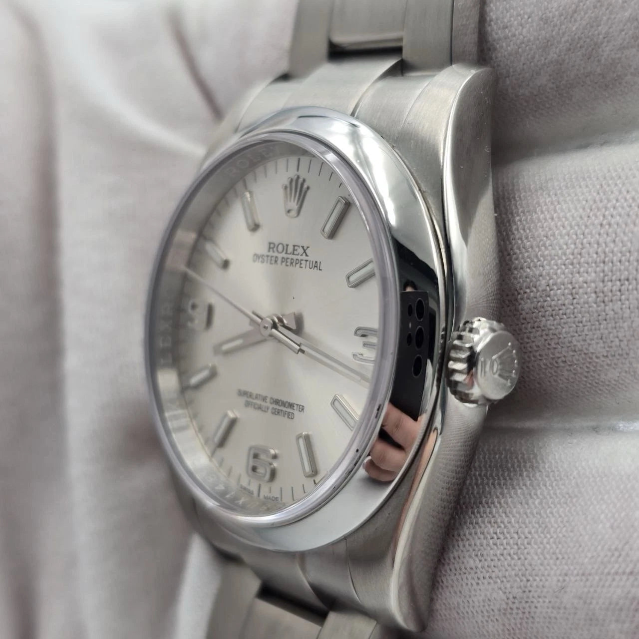 2015 PAPERS Rolex Oyster Perpetual 36mm Steel Silver Dial Watch 116000 BOX