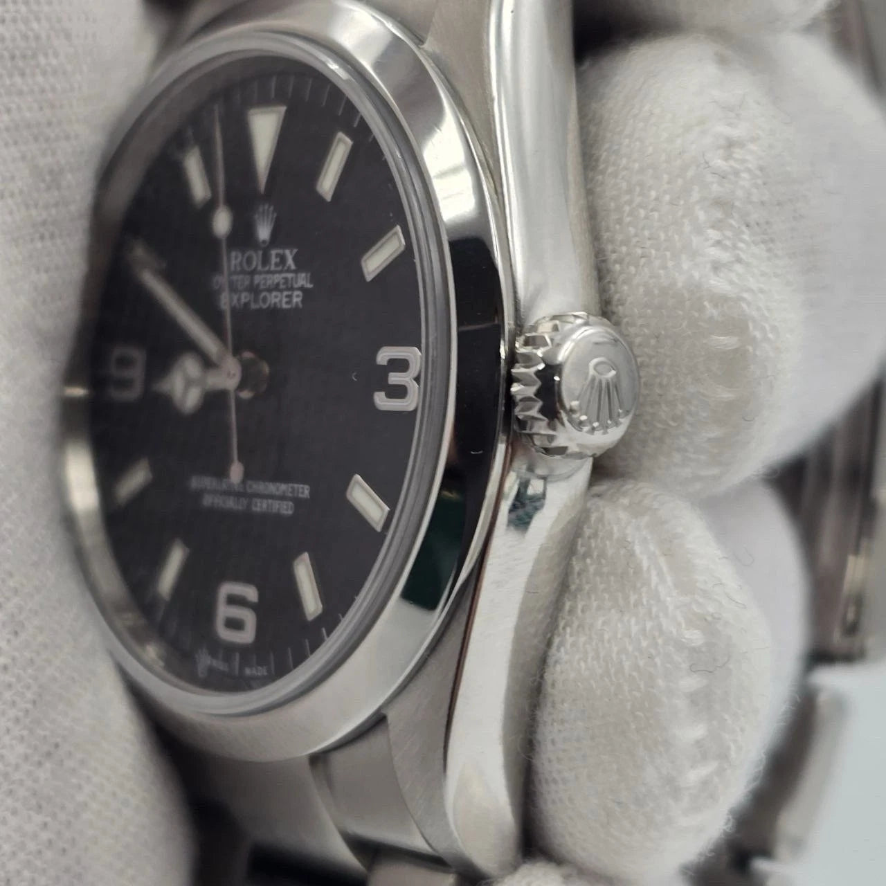 PAPERS 2005 Rolex Explorer l 114270 Men's Automatic 36mm Steel Black Dial Watch