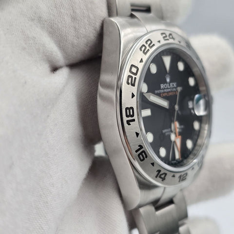 PAPERS 2019 Rolex Explorer II Black Orange Steel 42mm Watch 216570 BOX