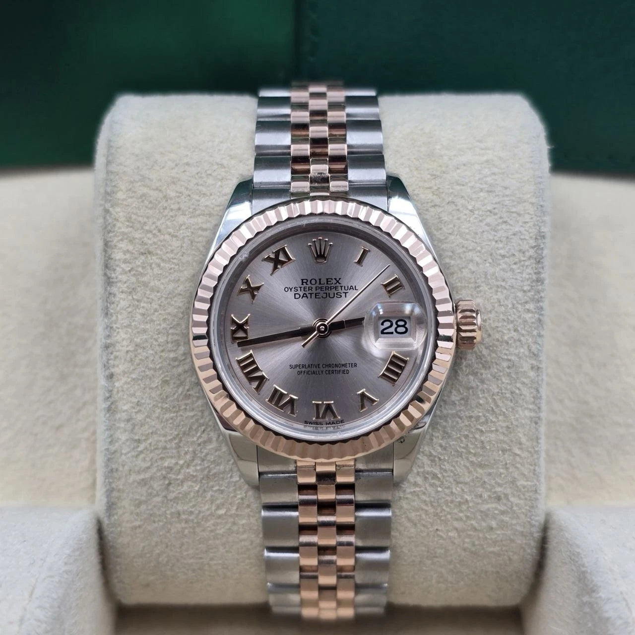 2017 PAPERS Rolex Lady-Datejust 28mm 18k Rose Gold 279171 Sundust Dial BOX