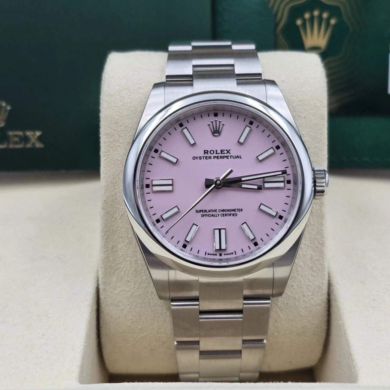 NEW STICKERED 2026 Rolex Oyster Perpetual Steel 41mm 134300 Candy Pink Dial