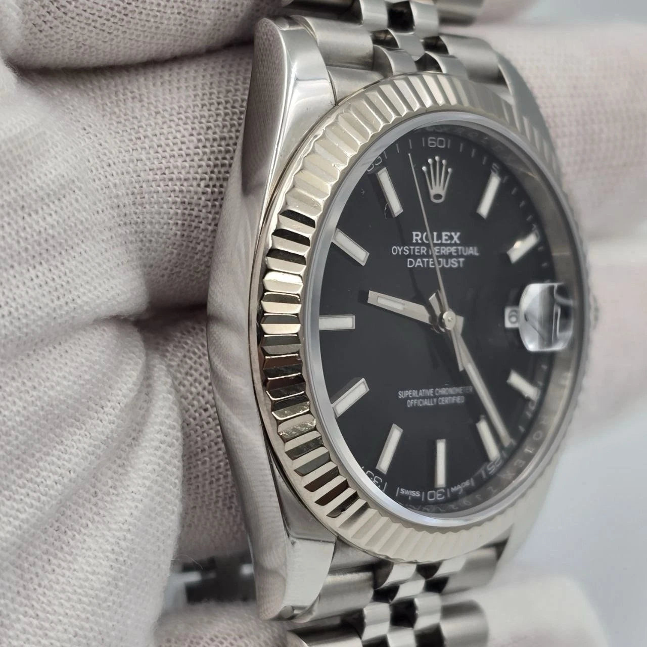 PAPERS Rolex Datejust 41mm 126334 Stainless Steel Jubilee Black Dial BOX
