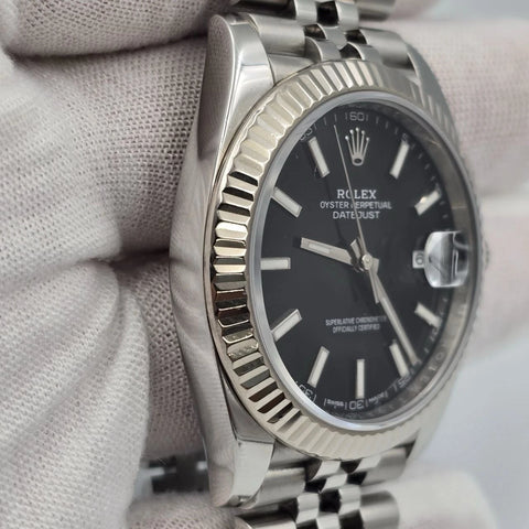 PAPERS Rolex Datejust 41mm 126334 Stainless Steel Jubilee Black Dial BOX