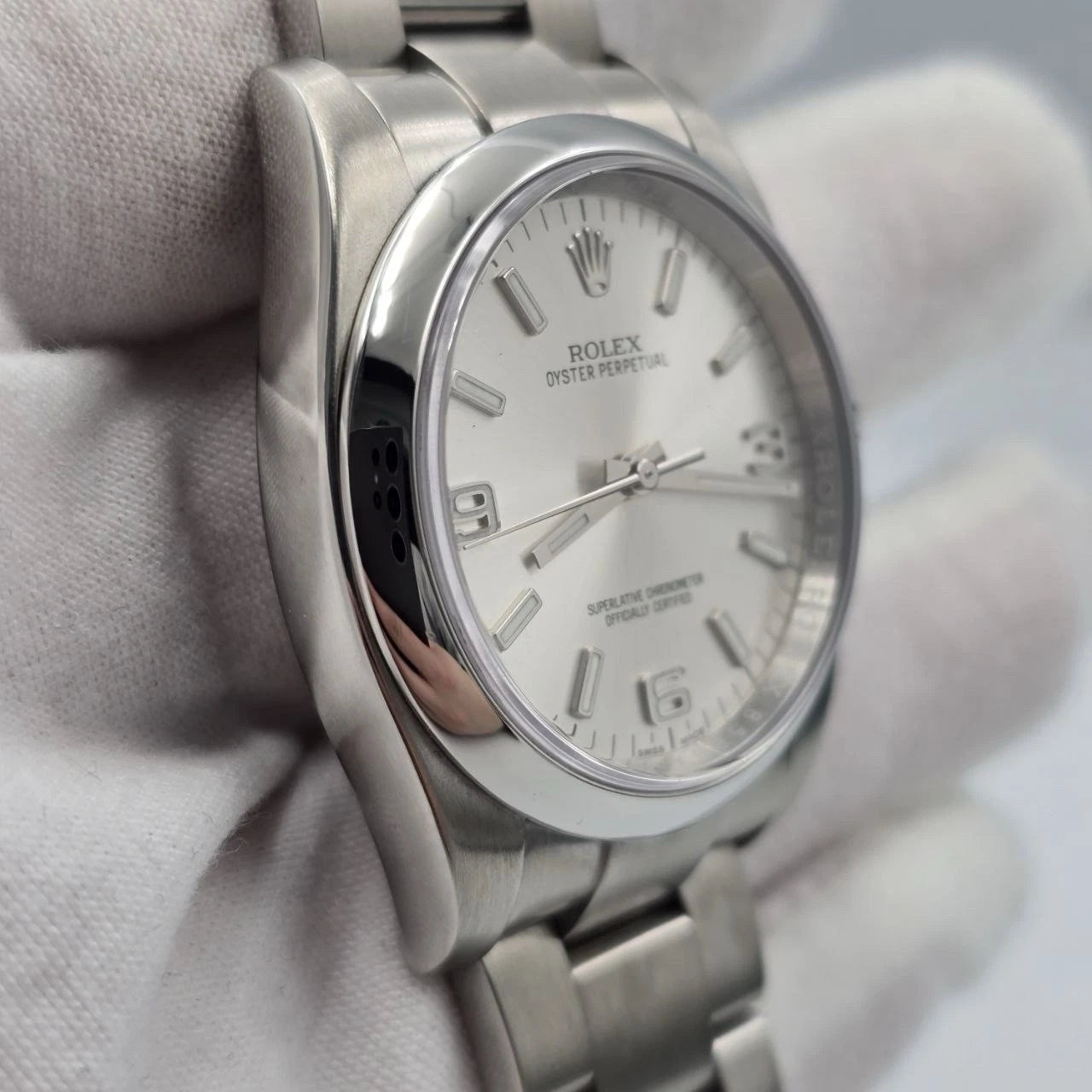 2015 PAPERS Rolex Oyster Perpetual 36mm Steel Silver Dial Watch 116000 BOX