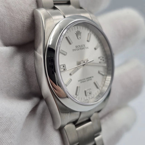 2015 PAPERS Rolex Oyster Perpetual 36mm Steel Silver Dial Watch 116000 BOX