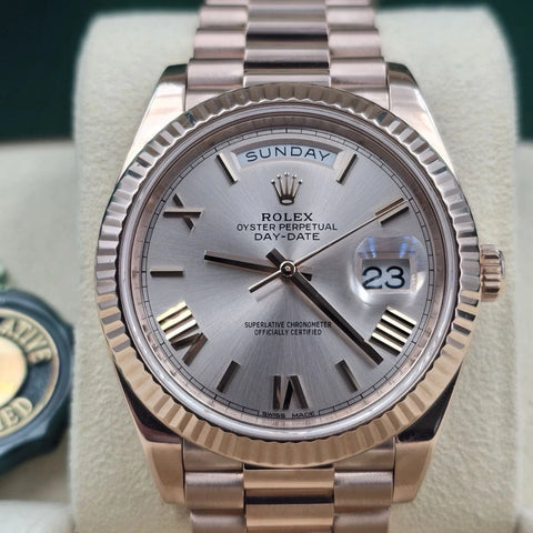 2016 PAPERS Rolex Day-Date 40 228235 President Rose Gold Sundust Roman Dial BOX