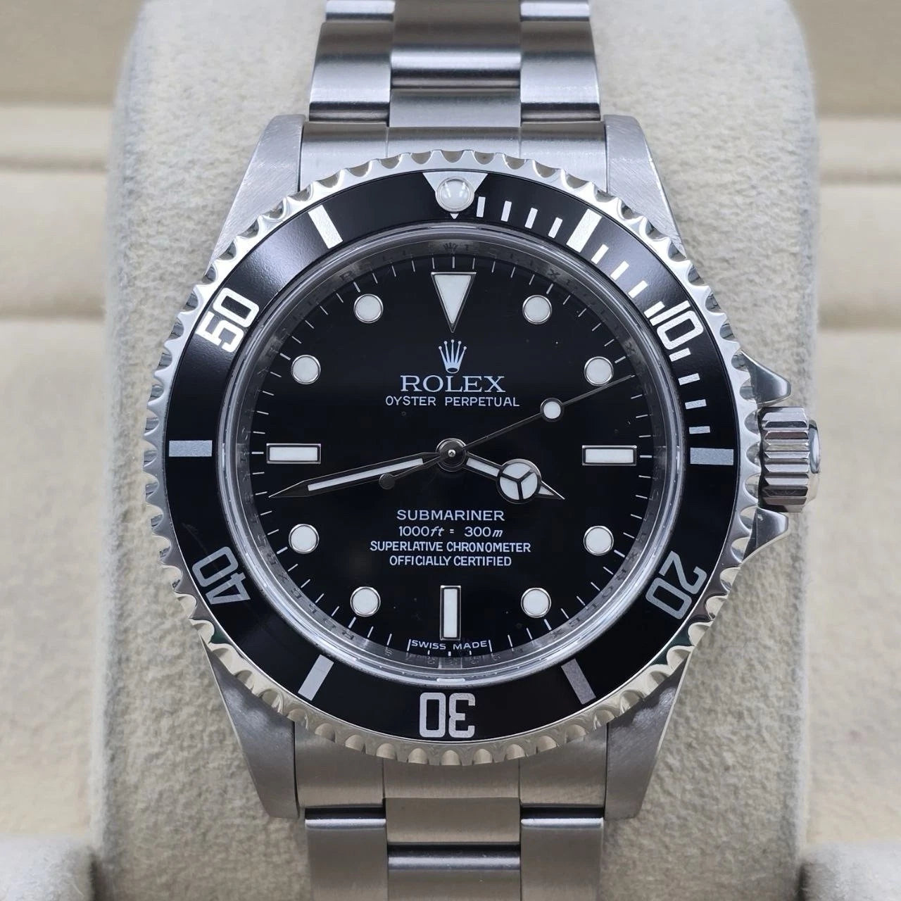 2008 Rolex Submariner No Date 14060M 4 Liner Black Dial Engraved Steel 40mm