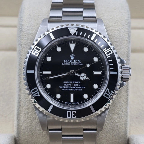 2008 Rolex Submariner No Date 14060M 4 Liner Black Dial Engraved Steel 40mm