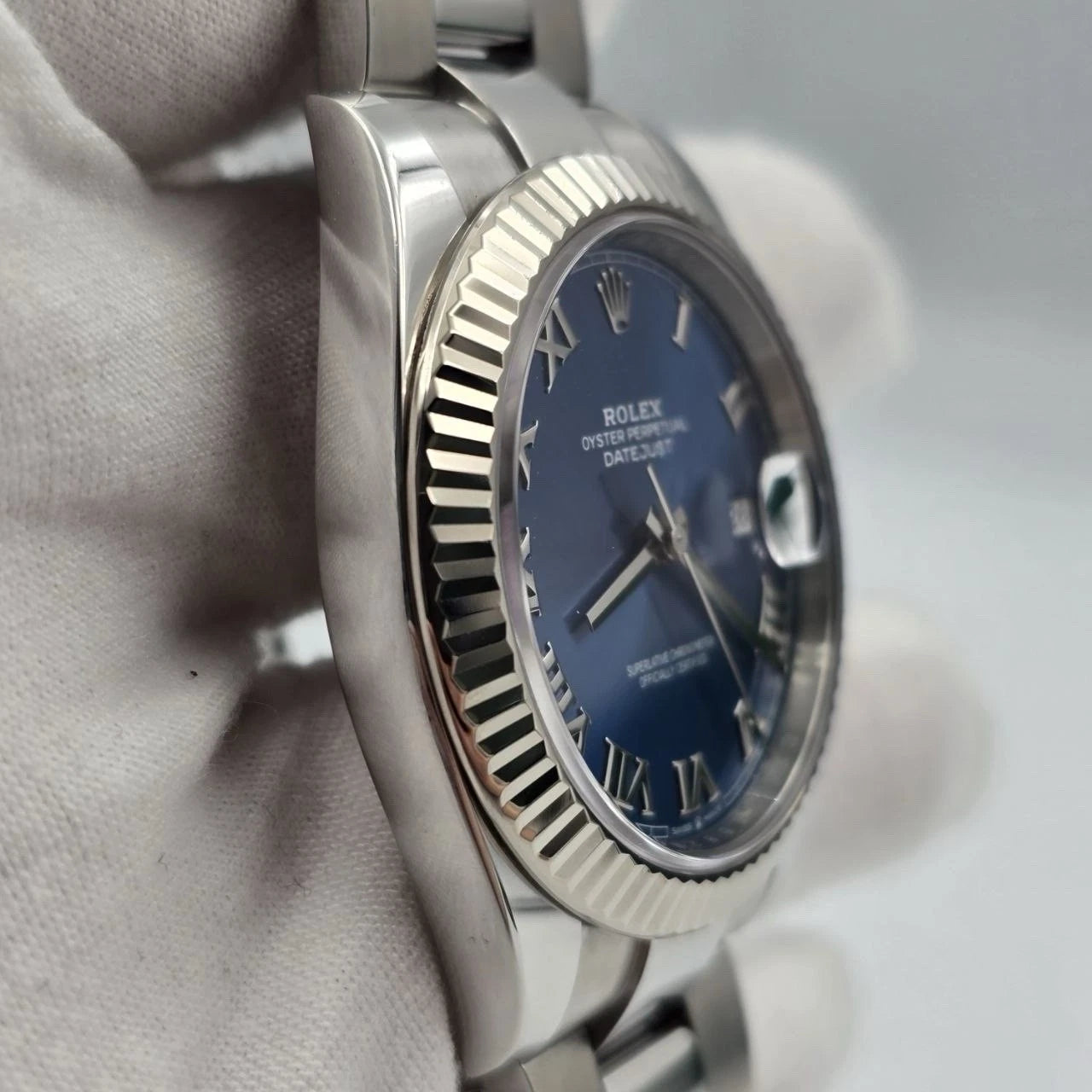 2023 PAPERS Rolex Datejust 41mm 126334 Steel Oyster Blue Roman Dial BOX