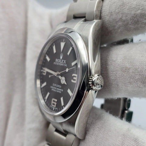 2016 PAPERS Rolex Explorer I Black Stainless Steel MK2 39mm Watch 214270