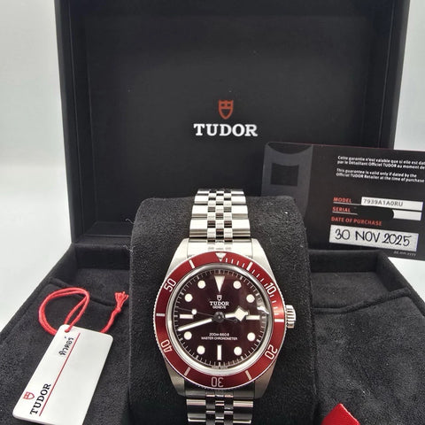 PAPERS 2025 Tudor Black Bay 58 Burgundy Jubilee 39mm Watch M7939A1A0RU BOX