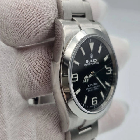 2019 PAPERS Rolex Explorer I Black Stainless Steel MK2 39mm Watch 214270