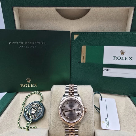 2017 PAPERS Rolex Lady-Datejust 28mm 18k Rose Gold 279171 Sundust Dial BOX