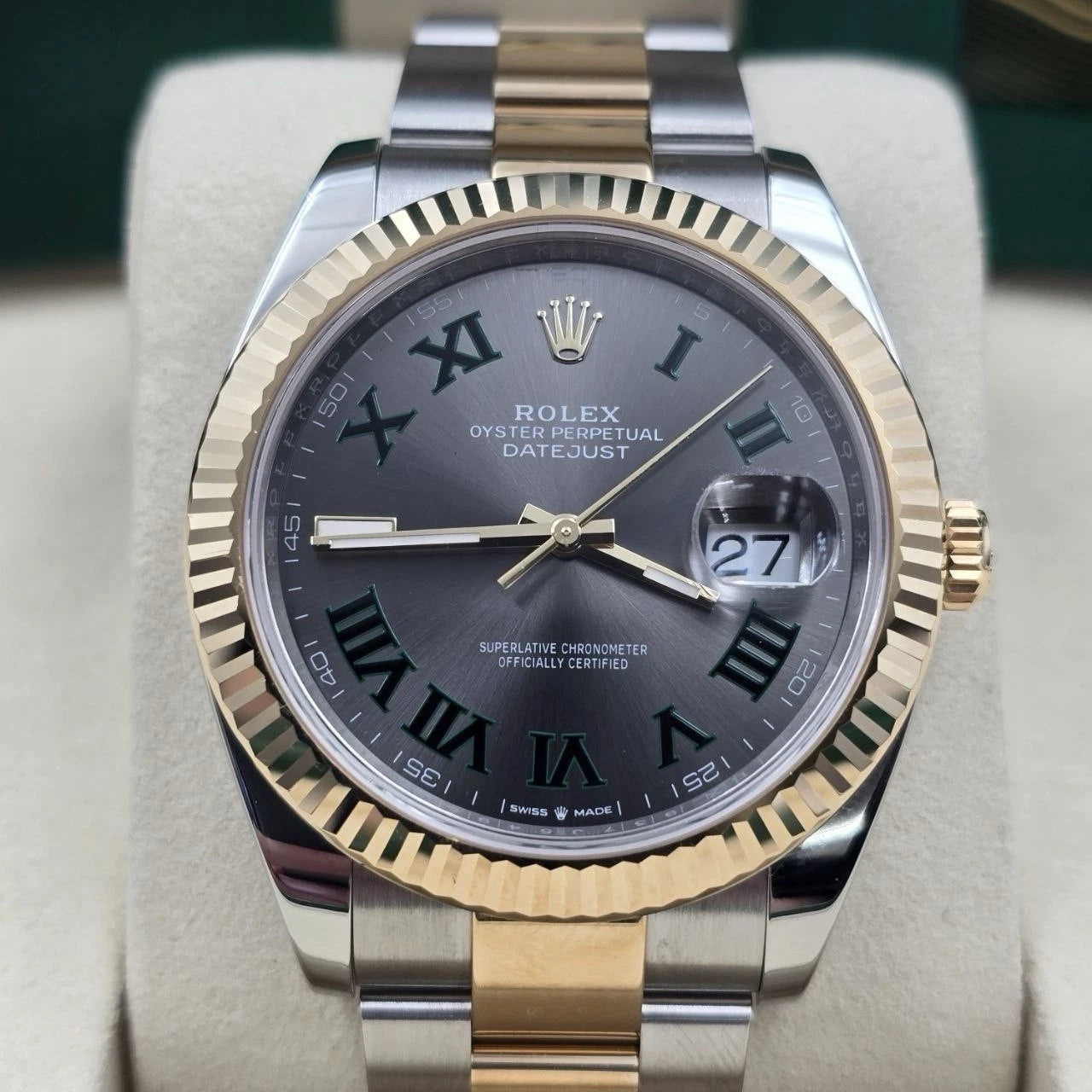 PAPERS 2025 Rolex Datejust 41mm Two Tone Wimbledon Dial Oyster 126333 BOX