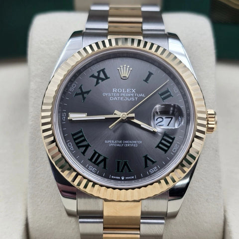 PAPERS 2025 Rolex Datejust 41mm Two Tone Wimbledon Dial Oyster 126333 BOX