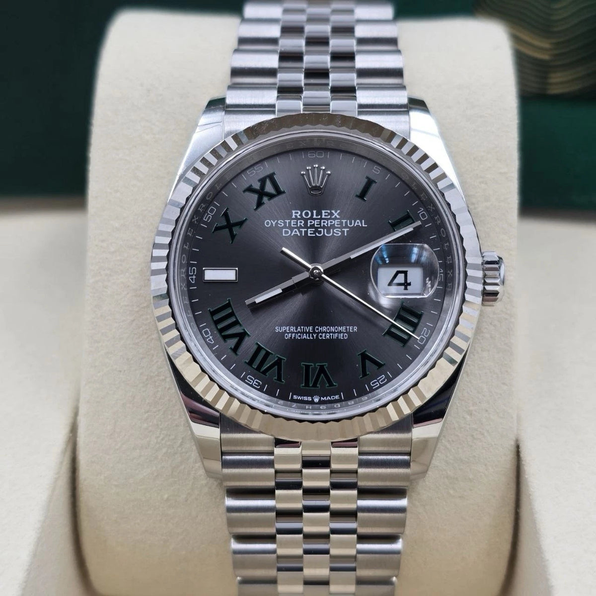NEW 2026 Rolex Datejust 36mm 126234 Wimbledon Slate Roman Jubilee UNWORN