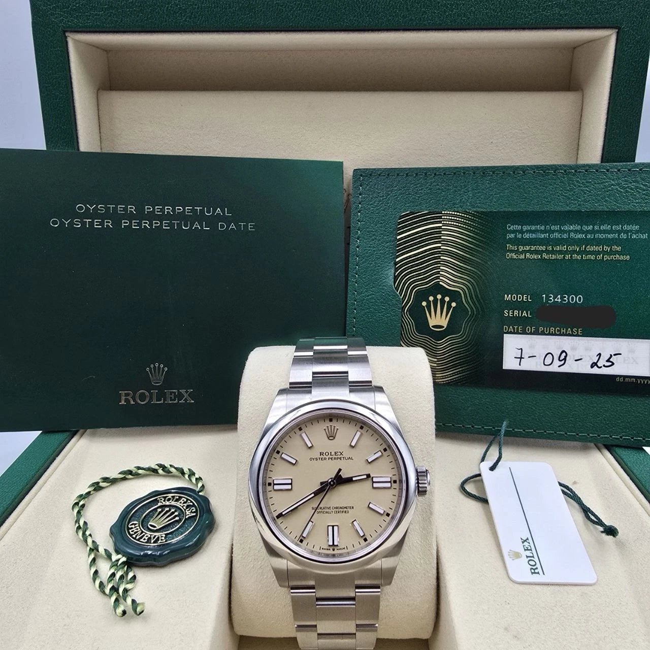 NEW 2025 Rolex Oyster Perpetual Stainless Steel 41mm Beige Dial 134300