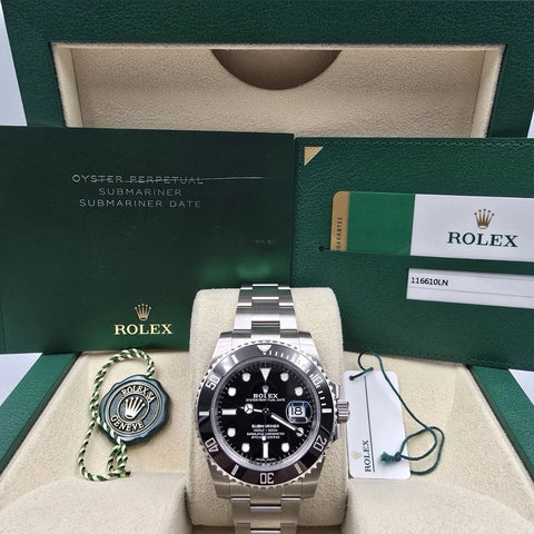 2019 PAPERS Rolex Submariner Date 116610LN Steel Black Ceramic 40mm Watch BOX