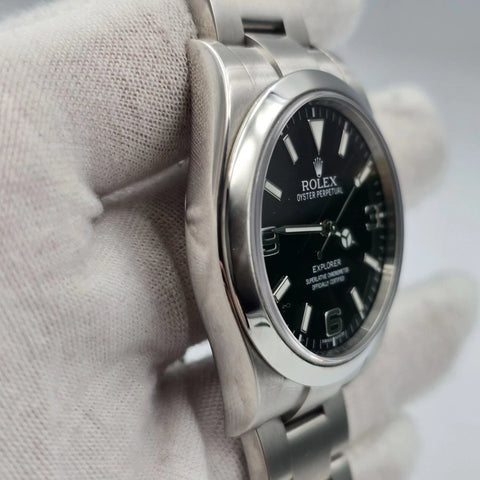 2016 PAPERS Rolex Explorer I Black Stainless Steel MK2 39mm Watch 214270