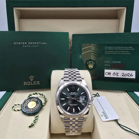 NEW 2026 STICKERED Rolex Datejust 41mm Mint Green Smooth Jubilee 126300