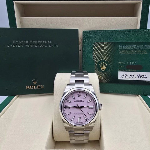 NEW 2026 Rolex Oyster Perpetual Stainless Steel 41mm 134300 Candy Pink Dial