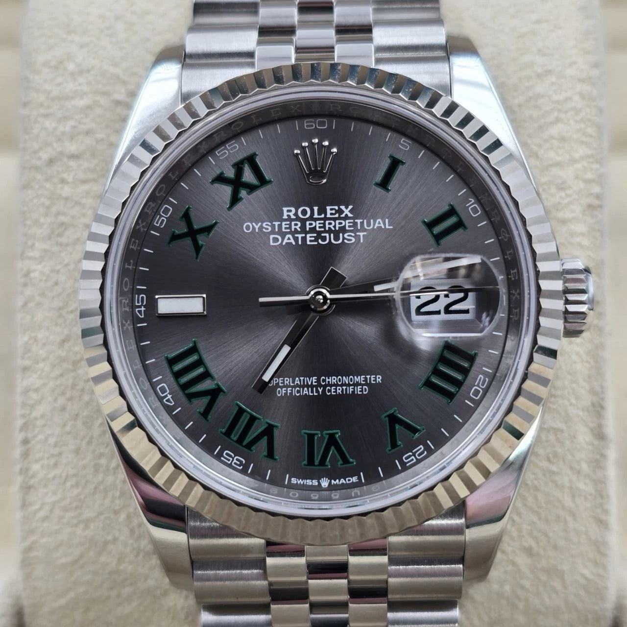MINT 2023 PAPERS Rolex Datejust 36mm 126234 Jubilee Wimbledon Dial BOX
