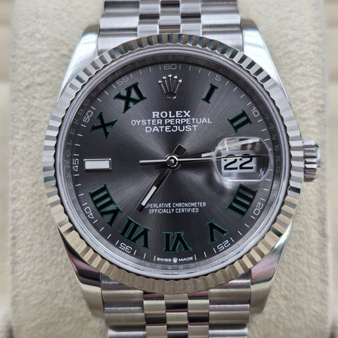 MINT 2023 PAPERS Rolex Datejust 36mm 126234 Jubilee Wimbledon Dial BOX