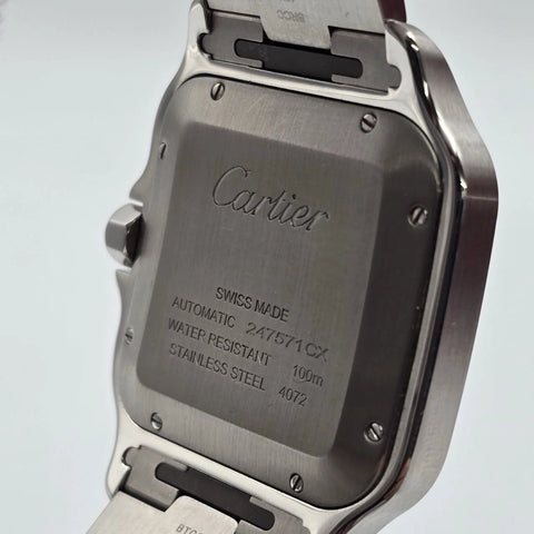 2022 PAPERS Cartier Santos de Cartier Stainless Steel White Dial WSSA0018 BOX
