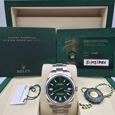 NEW 2026 Rolex Oyster Perpetual 41mm Green Stainless Steel 134300