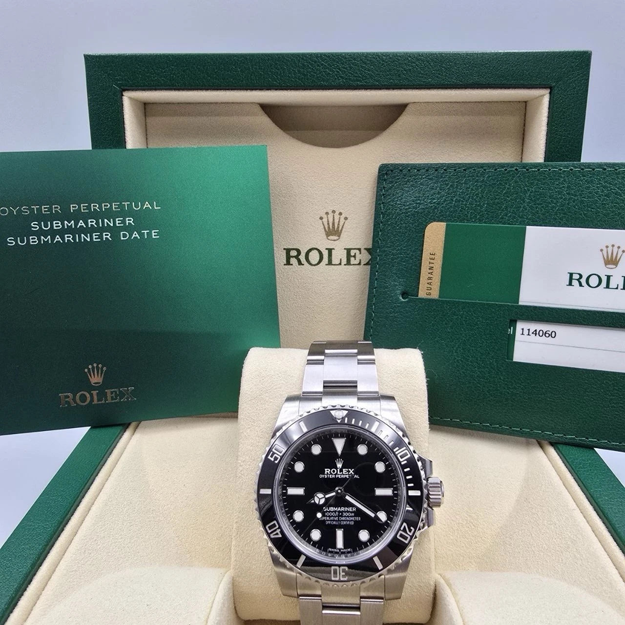 2018 PAPERS Rolex Submariner No-Date 114060 Black Ceramic 40mm Watch BOX