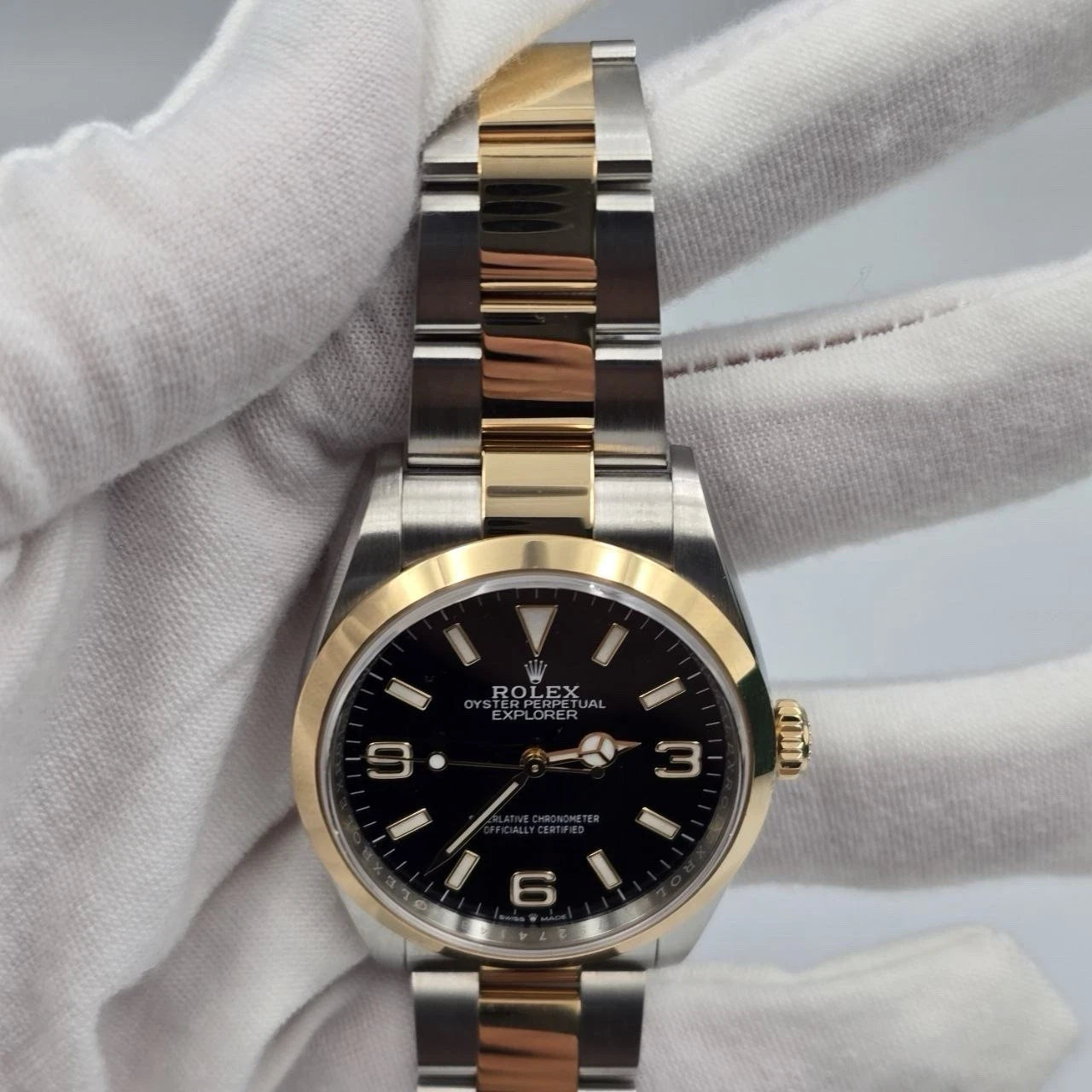 NEW 2025 Rolex Explorer 124273 Two Tone Gold Steel Black Dial Oyster 36mm UNWORN