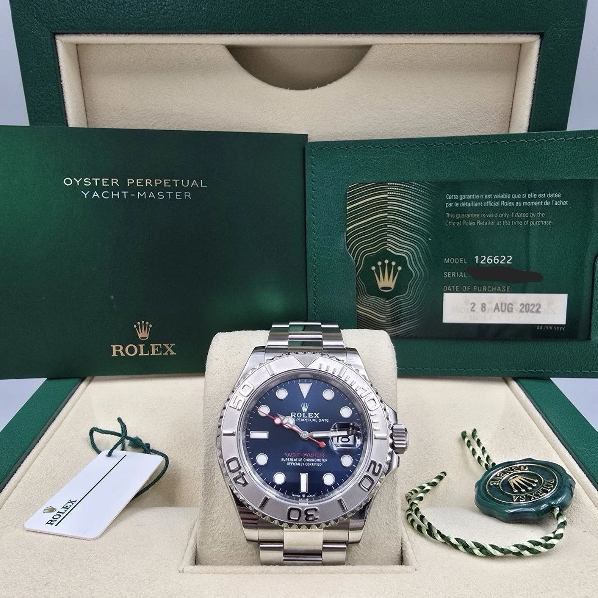 2022 PAPERS Rolex Yacht-Master 126622 Blue Dial "Captain America" 40mm BOX