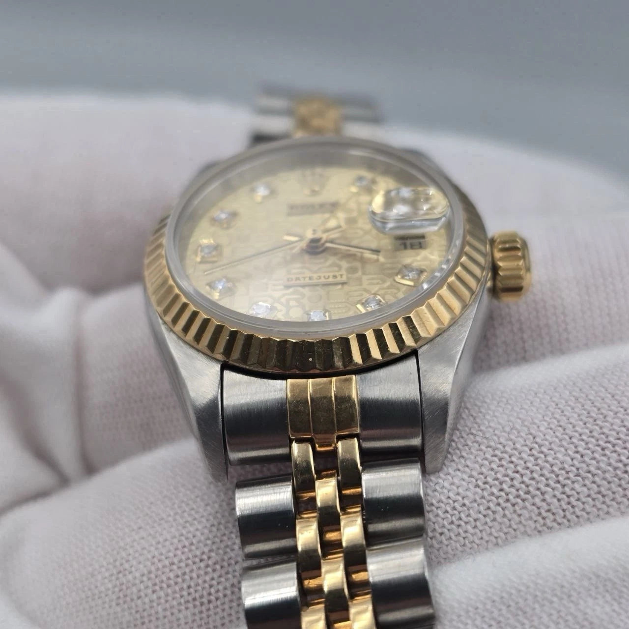 Rolex Datejust 79173 Two Tone Jubilee Champagne Computer Diamond Dial 26mm Watch