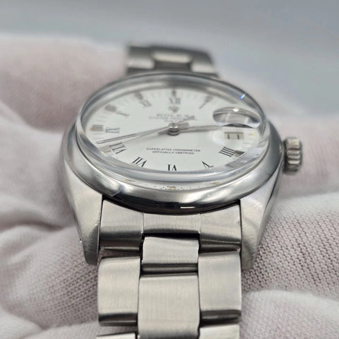Rolex Oyster Perpetual Date 34mm Steel White Roman Oyster Automatic Watch 1500