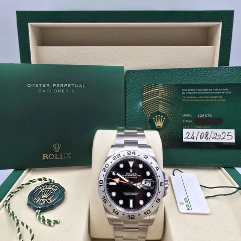 NEW 2025 Rolex Explorer II 42mm 226570 Stainless Steel Black Dial UNWORN