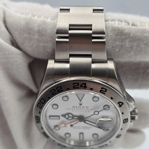 Rolex Explorer II Stainless Steel White Orange 42mm Watch 216570