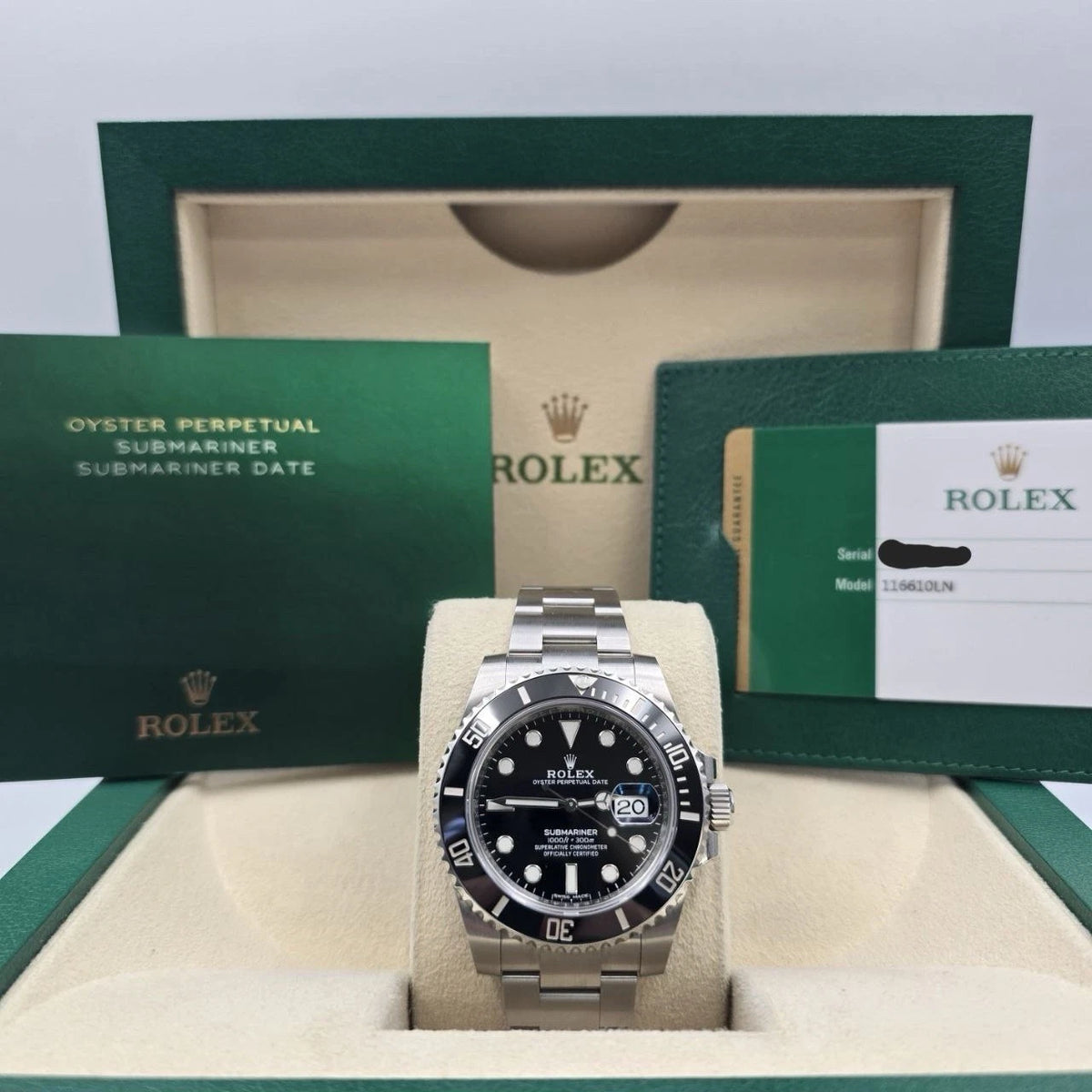 2020 PAPERS Rolex Submariner Date 116610LN Steel Black Ceramic 40mm Watch BOX