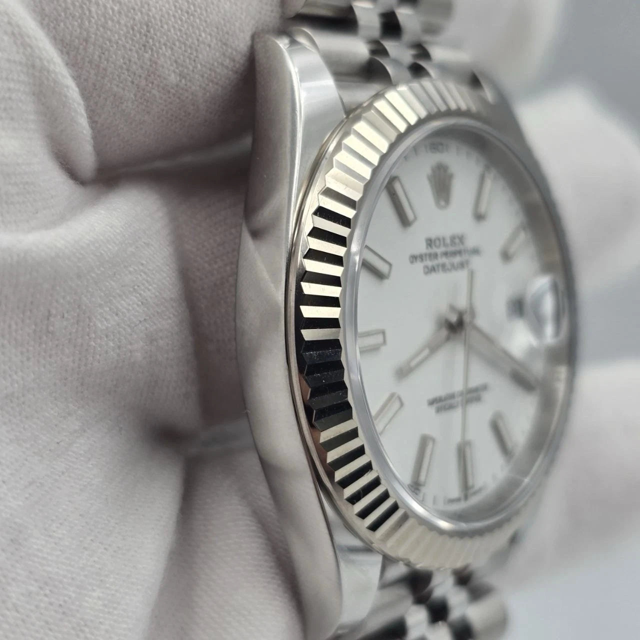 2026 PAPERS Rolex Datejust 41mm Steel Jubilee White Stick Dial 126334 BOX